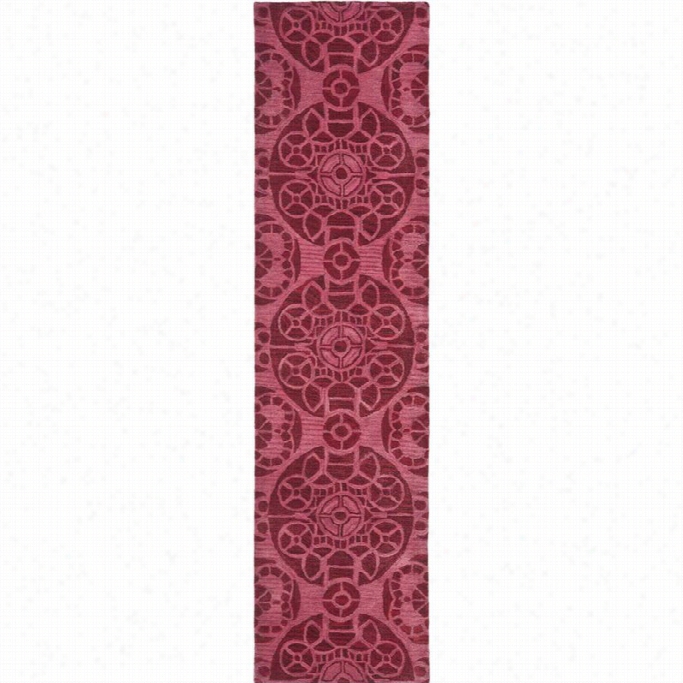 Sfavieh Wyndham  Red Contemporary Rug-  Runner 2'3 X 11'