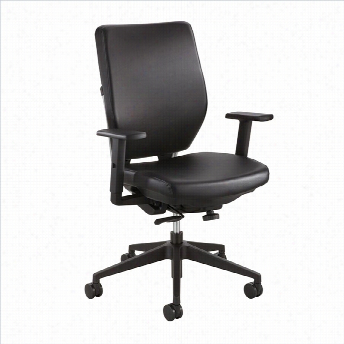 Safco Sol Task Place Of Business Chair With Arms In Black Vinyl