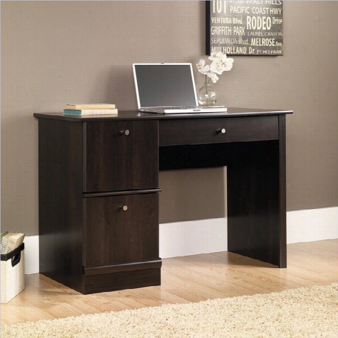 Sauder Select Computer Desk With Keyboard Tray In  Cinnamon Cherry