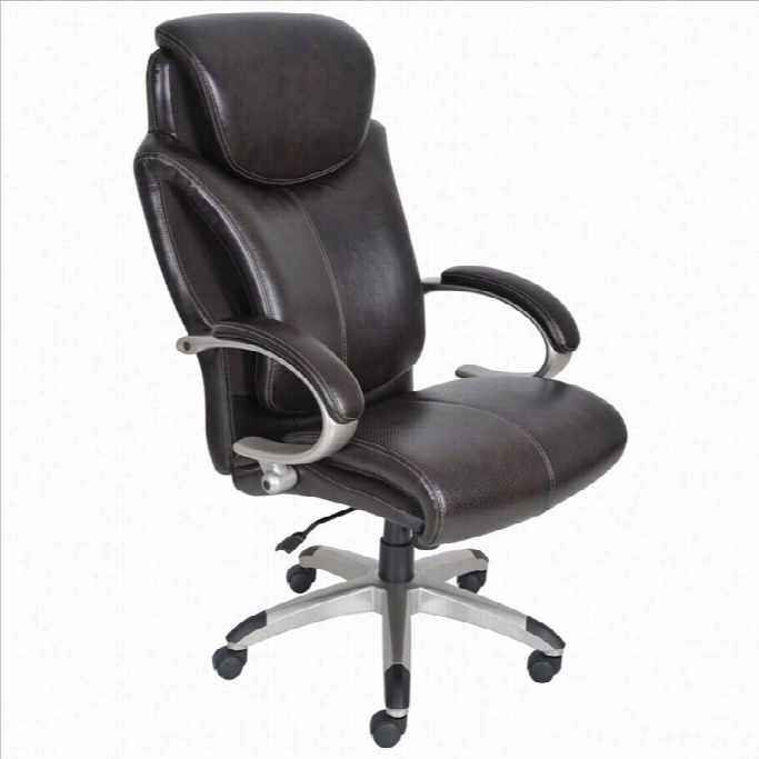 Serta Air Executive Office Chair In Bronw Bonded L Eather