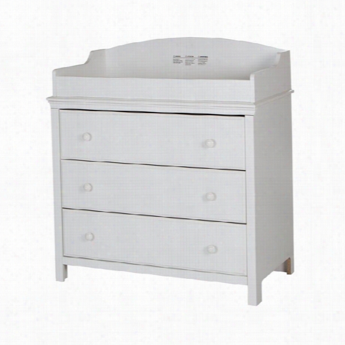 South Shoore Cotton Candy Changing Table  In Pure White