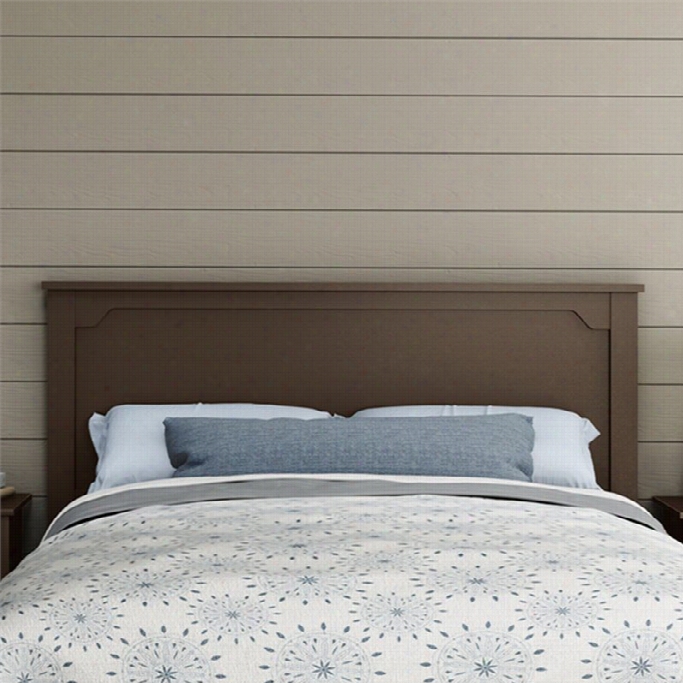 South Shore Fusion Wood Full Queen Headboard In Chocolate