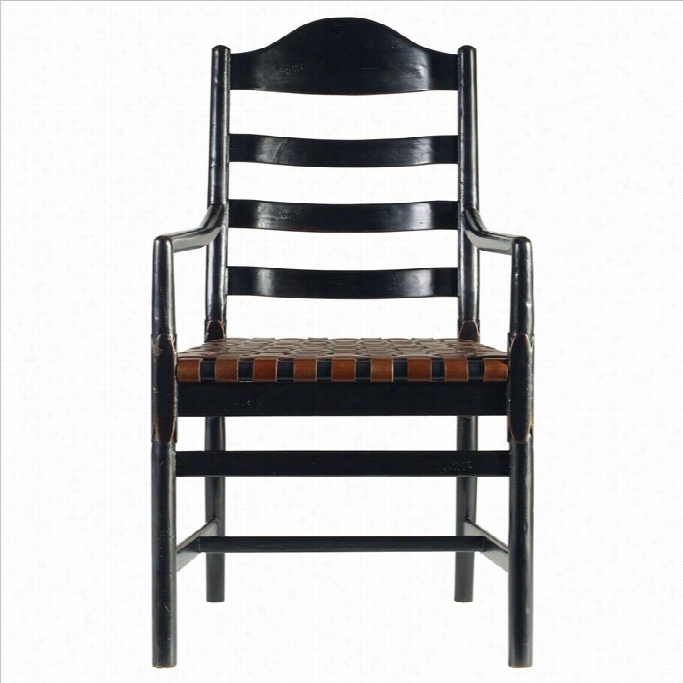 Stanley Furniture Artisan Ladderback Arm Dining Chair In Ebony