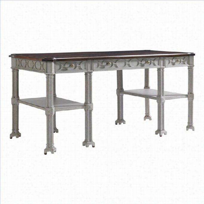 Stanley Furnitur E Ccharleston Regency Russell Writing Desk In Gray Linen