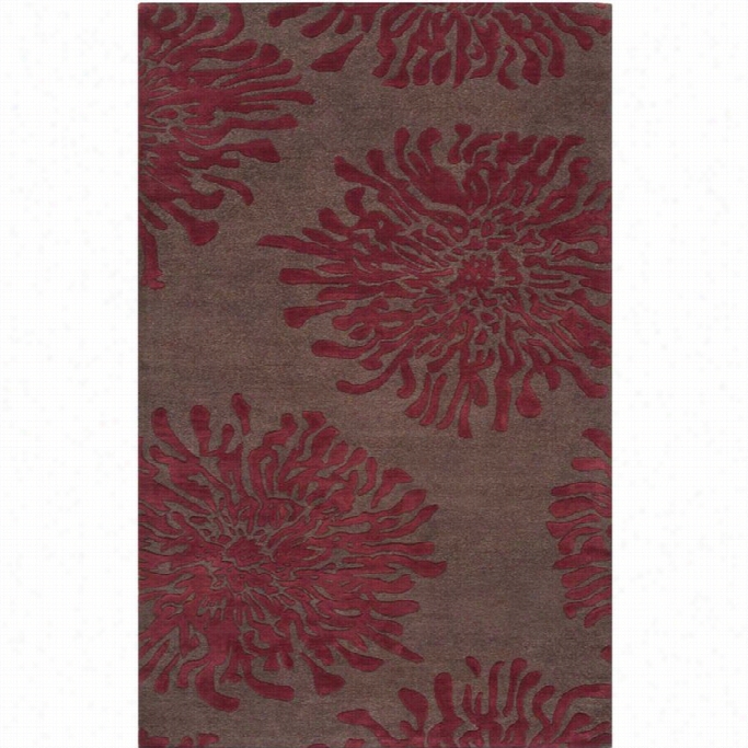 Surya Bombay 5' X 8' Hand Tufted Wool Rgu In Brown And Red