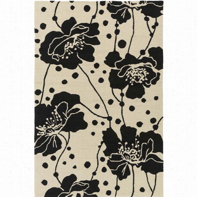 Surya Bondi Beach 8' X 10' Hand Hooked Rug In Black