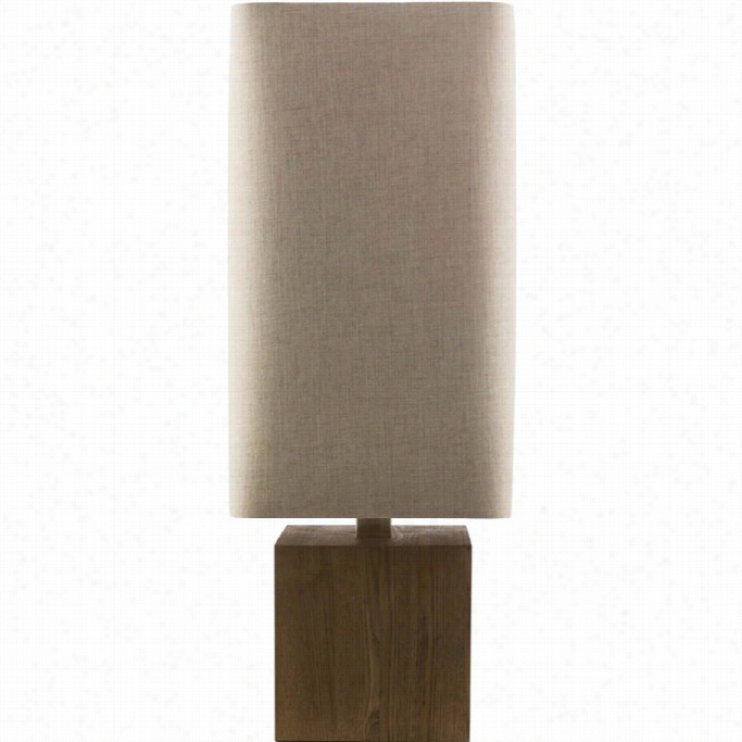 Surya Longshore Wooden Talb E Lamp In Gret