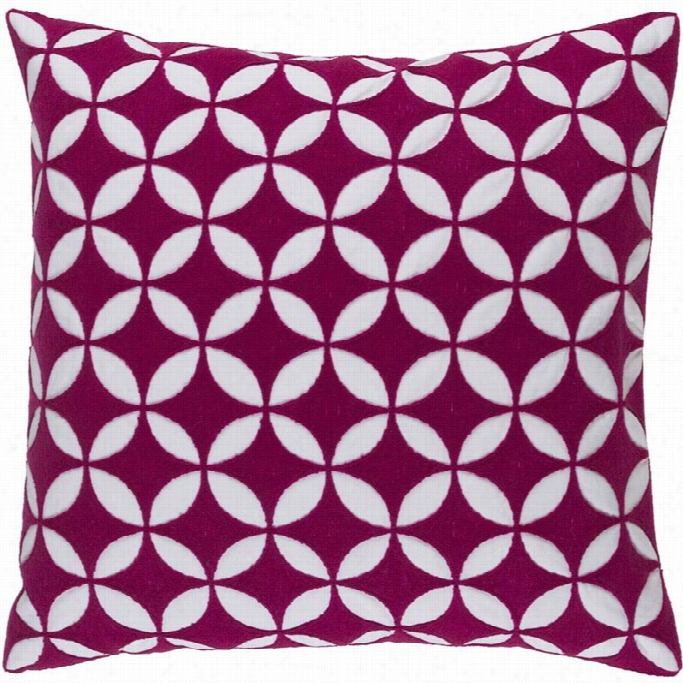 Surya Perimeter Poly Fill 22 Square Pillow In Pink