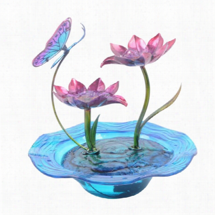 Teamson Peaktopindoor Butterfly Glass Tabletop Water Fountin