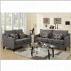 Poundex Bobkona Connell Sofa and Loveseat Set in Gray