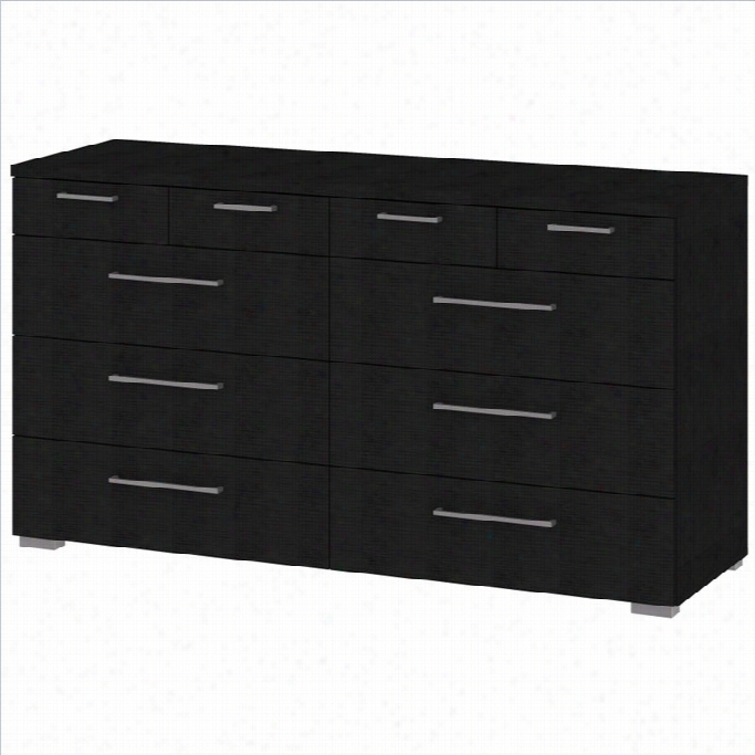 Tvilum Aria 10 Drawwer Chest In Black Wood Grain