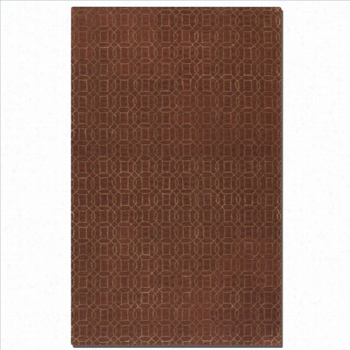 Uttemrost Cambridge Wool Rug In Cinnamon Red And Gold-8 Ft X 10 Ft