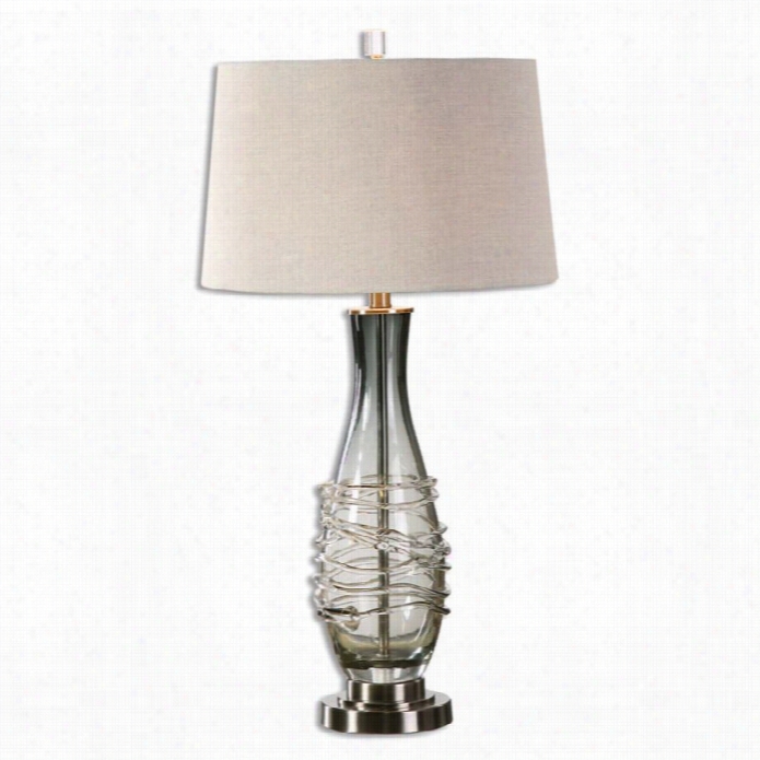 Uttermost Durazzano Gray Glass  Table Lamp