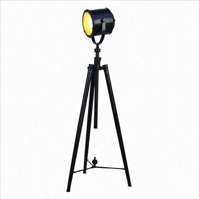 Yosemite Home Decor 1 Light Portable Floorlamp In Blacck