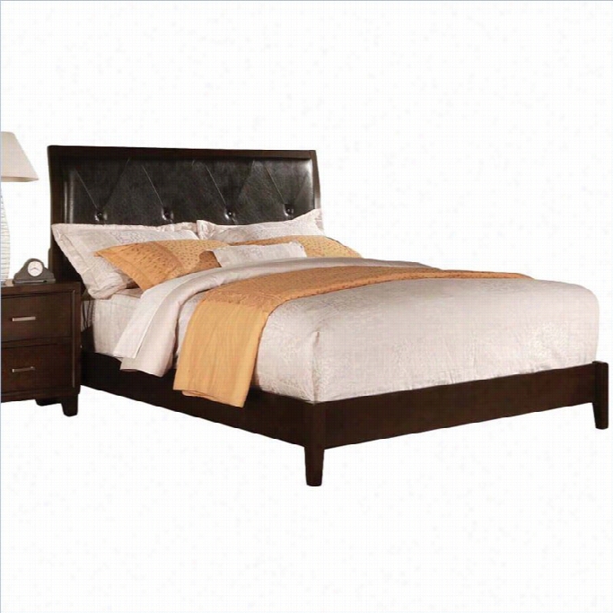 Acme Furniture Tyler Upholstered Bed In Cappuccino