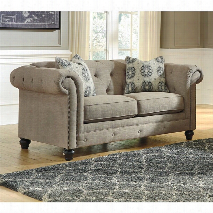 Ashley Azlyn Fabric Loveseat In Sepia