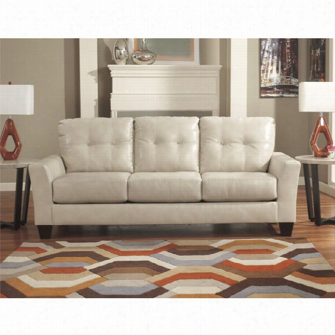 Ahsley Paulie Leather Sofa In Taupe
