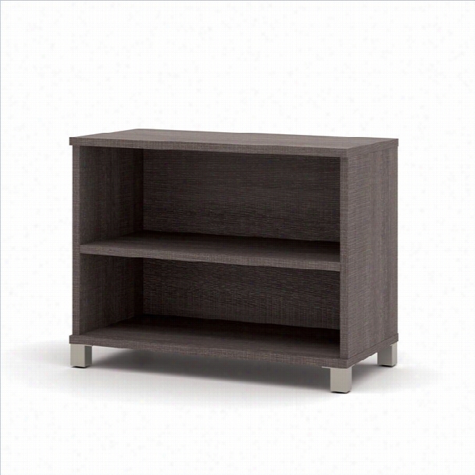 Bestar Pro-linea 2-shelf Bookcase In Bark  Grey