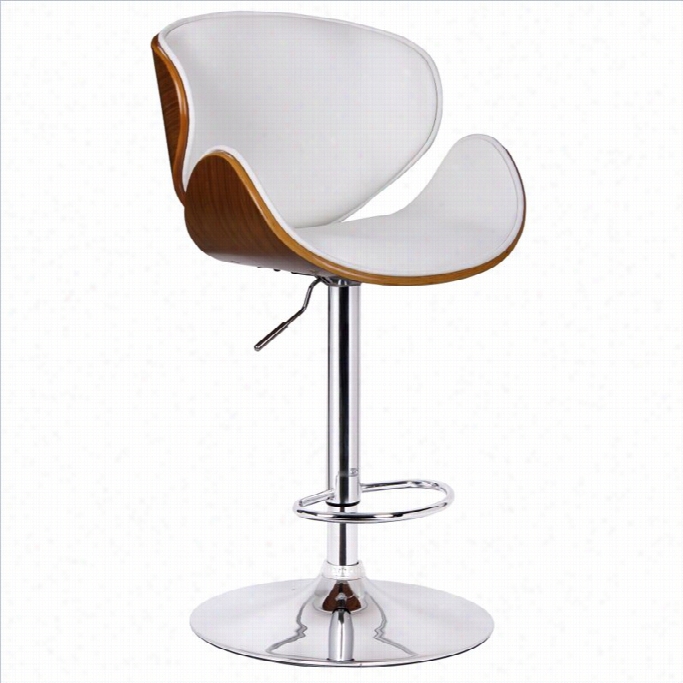 Boraam Osa Adjustable Swivel Bar Stool In White