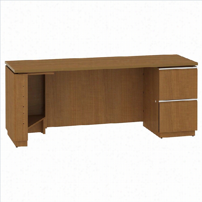 Bush Bbf Milano2 72w Rh Single Pedestal Credenza 2dwr In Golden Anigre