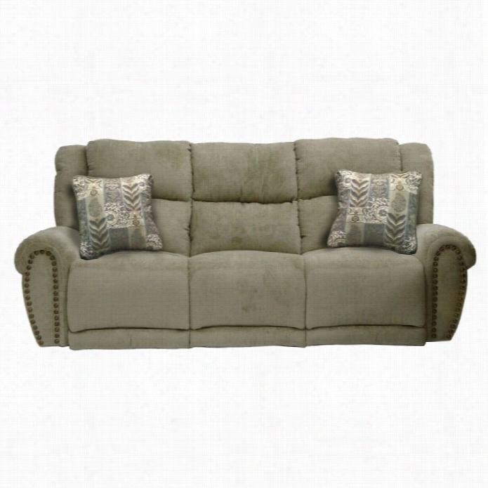 Catnapper Staffordp Ower Lay Even Reclining Sofa In Platinum