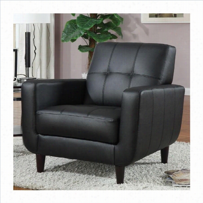 Coaster Club Chair With Exposed Wood In Black