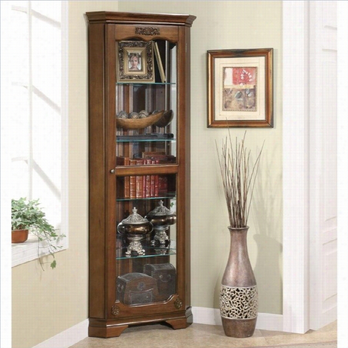 Coaster Curio Cabinet With Glass Ddoor In Cheery