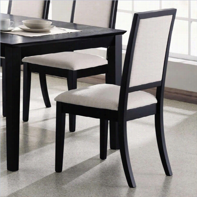 Coaster Lextom Upholstered Dining Chair In Blacci/creme