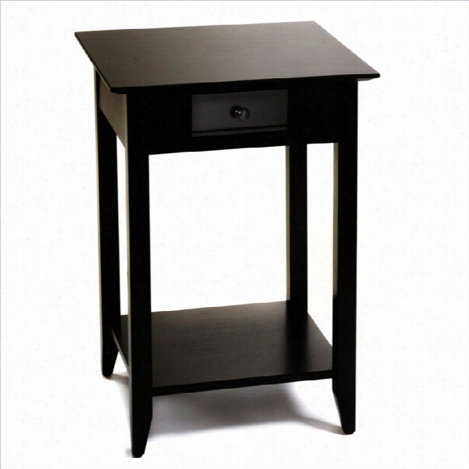 Convenience Concets American Ehritage Square End Table In Black