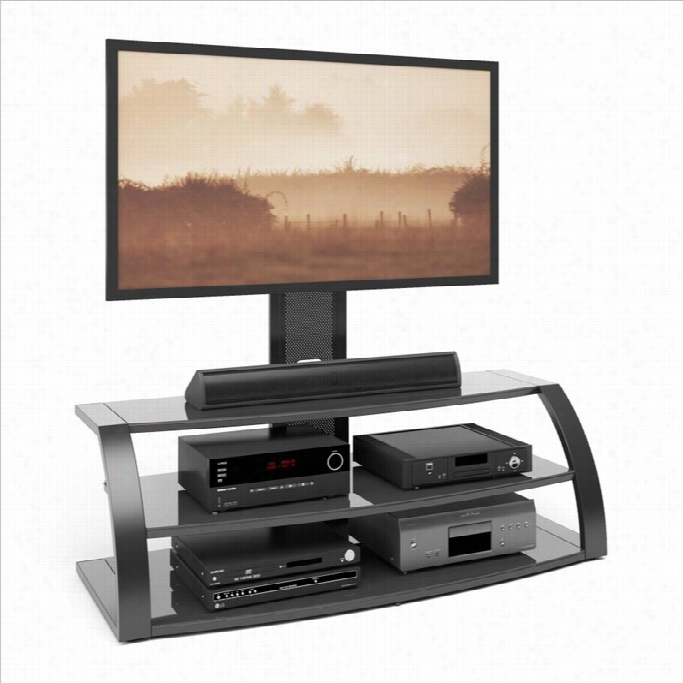 Corliving Malibu  55 Tv Stand In Black With Mount