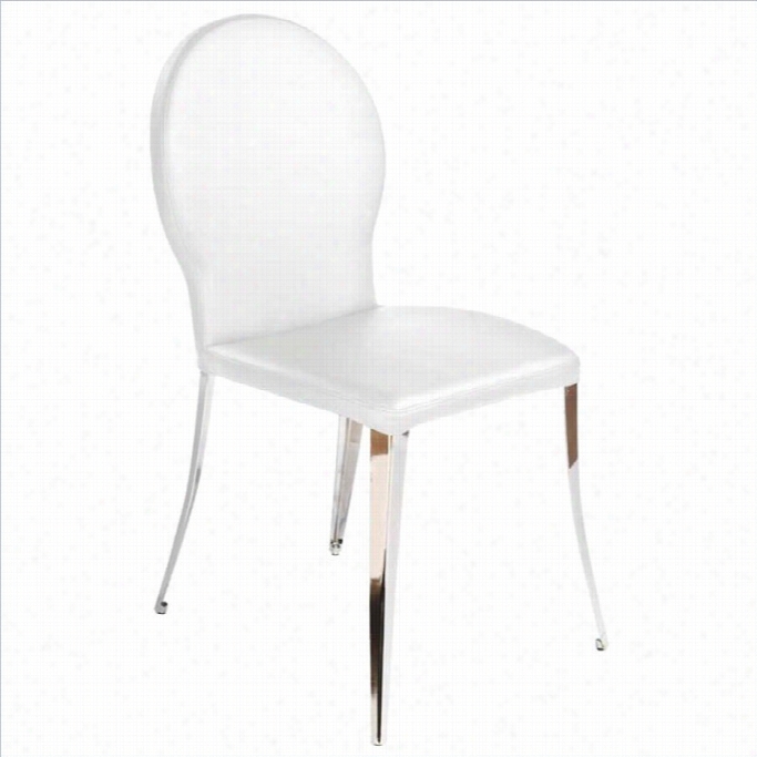 Eurostyle Ffarid Dining Chair  In White/chrome