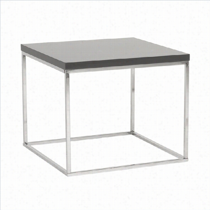 Eurostyleeresa Four-sided Figure  Side Table In Ggray Lacquer