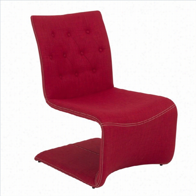 Eurostyle Villlef Abric Lounge Chair In Red