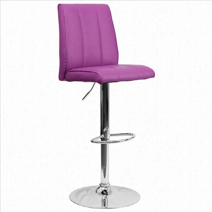 Flash Furniture Adjustable Bar Stool In Purple