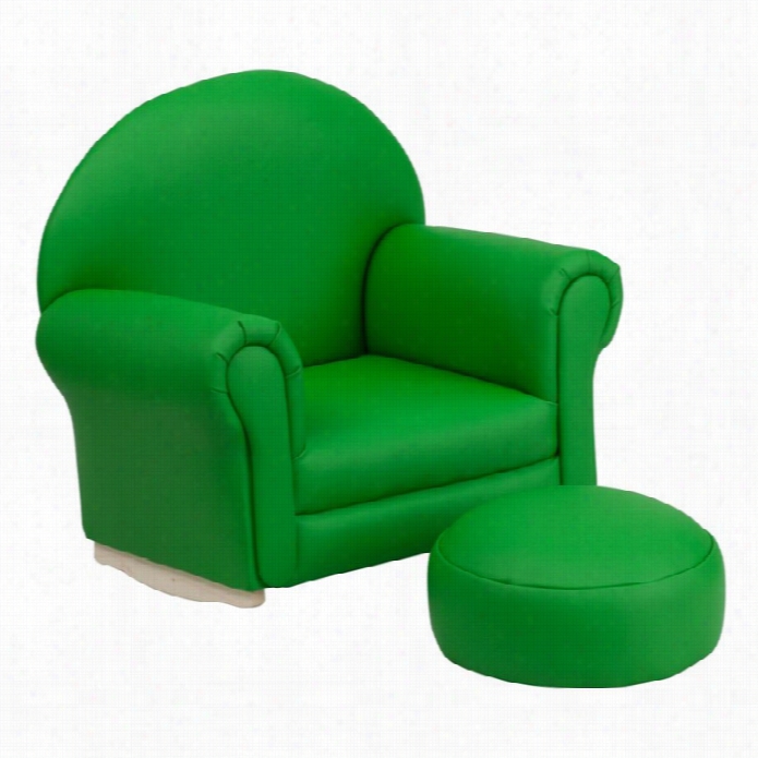 Flash Furniturek I Ds Green Vinyl Rocker Chair And Footrest