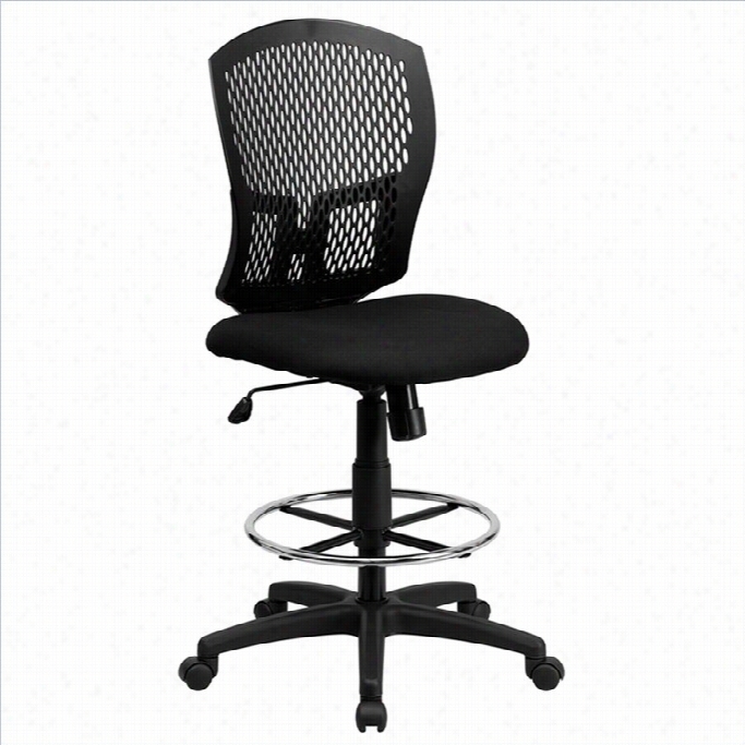 Flash Furniture Mid Back Drafting Chair In Black
