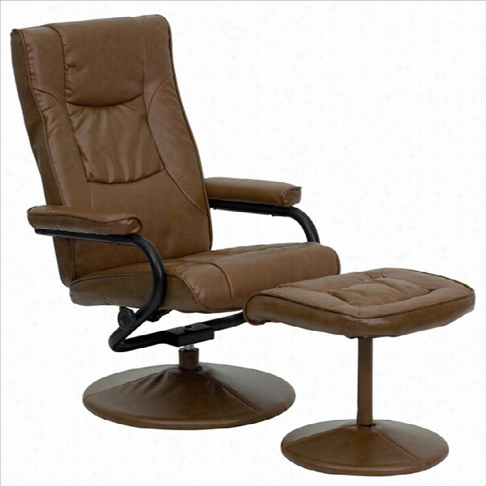 Flash Furniture Palimino Recliner And Ottomaan In Brown With Base