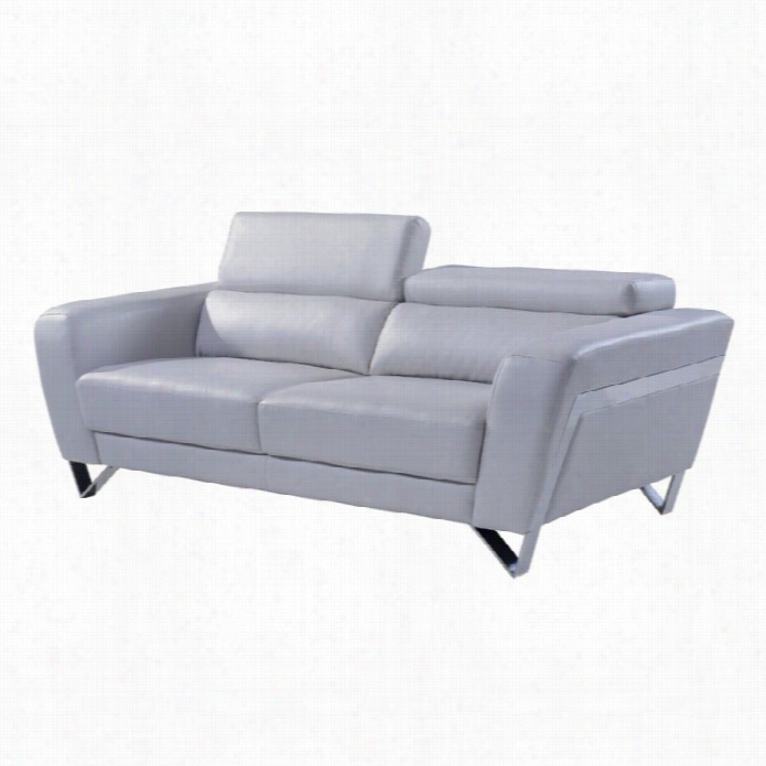 Globalf Urniture Usa Natalie Leather Sofa  Ni  Gray