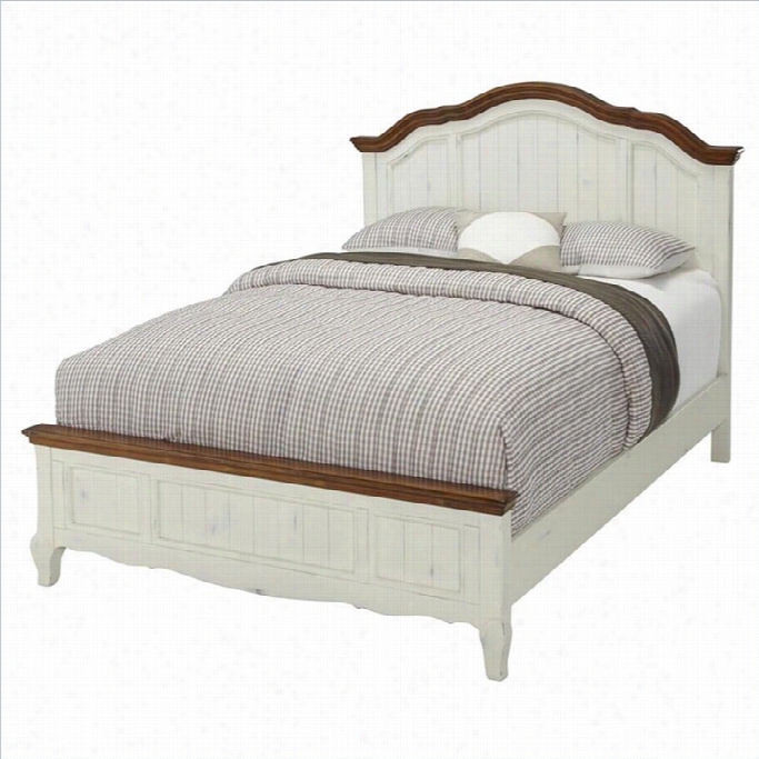 Home Styles French Countryside Bed In  Oak And Rubbed White-queen