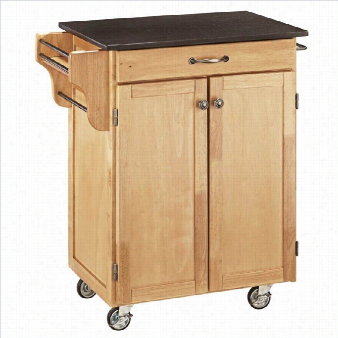 Home Styles Furniture Natural Kitchen Cart With Granite Top