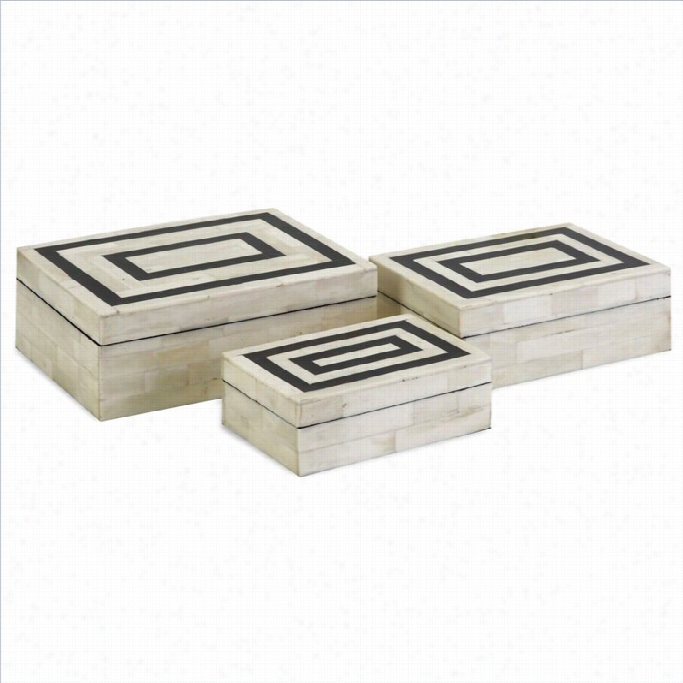 Imax Corporation Bella Bone Inlay Boxes (set Of 3)