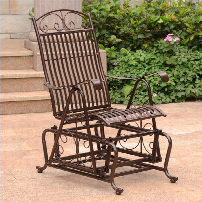 International Caravan Mandalay Single Patio Glider In Bronze