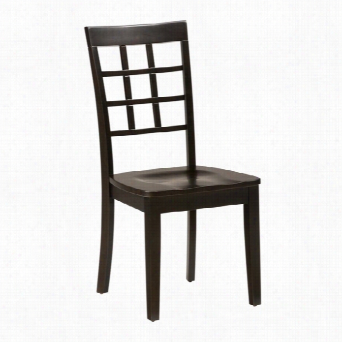 Jofrsn Simplicity Wood Grid Back Dining Chair In Espresso (se Tof 2)