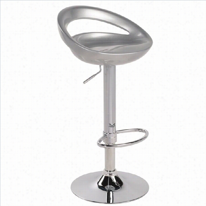 Lumisource Swizzle 23.5-32 Bar Stool In Silver