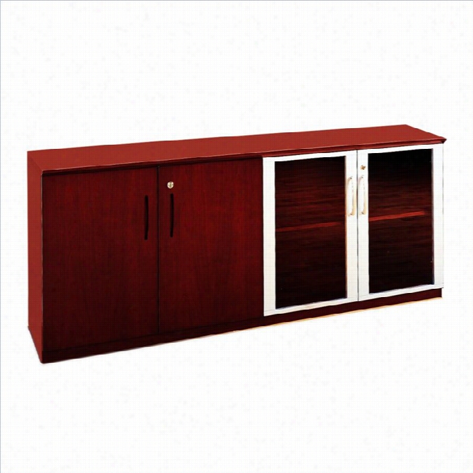 Mayline Napoli Lw Wall Cainet With Doors In Sierra Cherry-wood & Glass