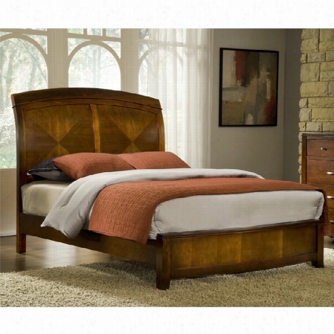 Modus Brighton Wood Low Profile Sleigh Bed In Cinnamon Finish-twin