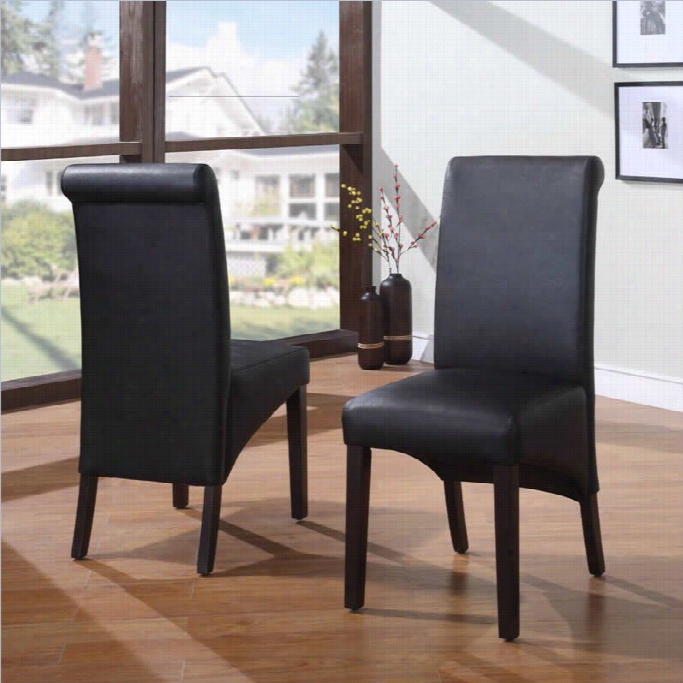 Modus Cosmo Sleigh Backparson Dinig Chair In Jet Black (set Of 2)