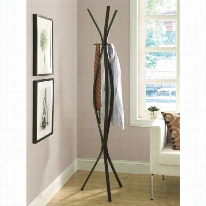 Monarch Metal Contemporary Coat Rack In Cappuccino