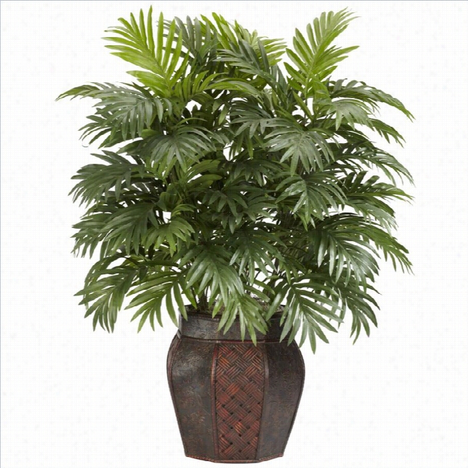 Nearly Natural Areca Palm With Vase Ilk  Plant In Green