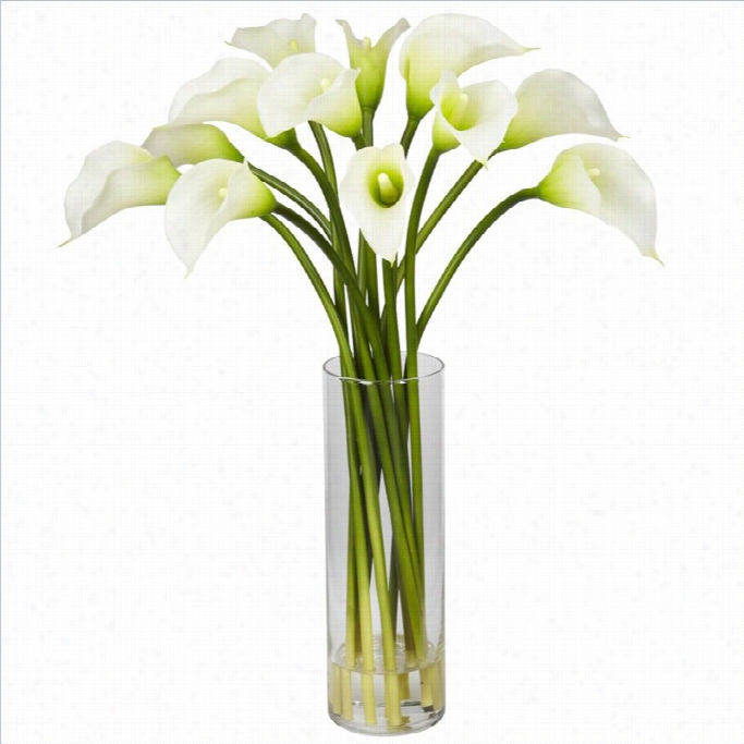 N Esrly Naturalmini Calla Lily Silk Flower Arrangement In Cream